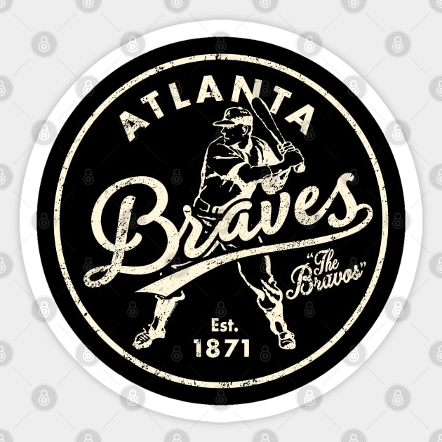 Vintage Atlanta Braves 2 by Buck Tee Originals Sticker by Buck Tee